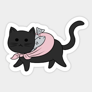 Kitty goes on a walk Sticker